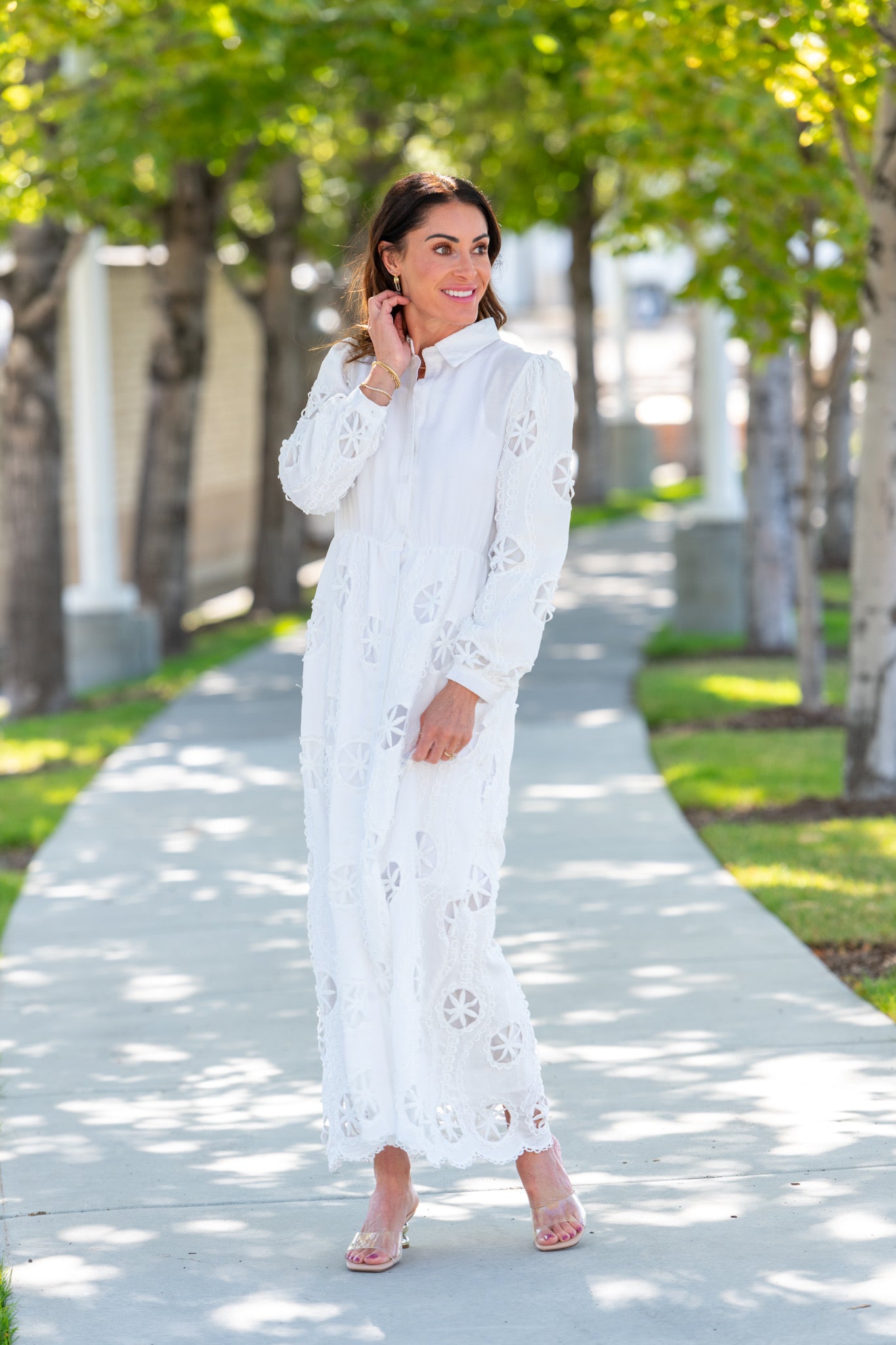 Lavonne Lace Maxi Dress White / M