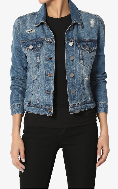 Rosalee Distressed Denim Jacket