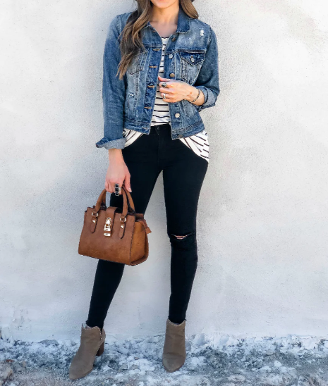 Rosalee Distressed Denim Jacket