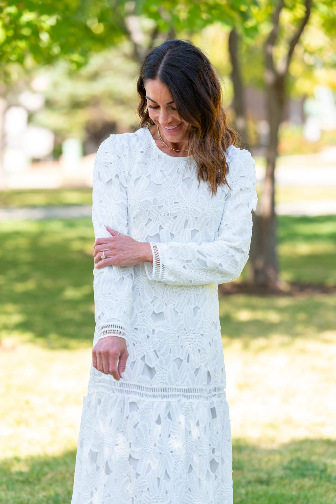 Bentley Lace Maxi Dress White / M at SexyModest Bentley Lace Maxi Dress White / M at SexyModest