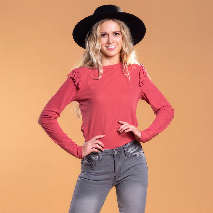 Brigitte Brianna Shoulder Ruffle Top