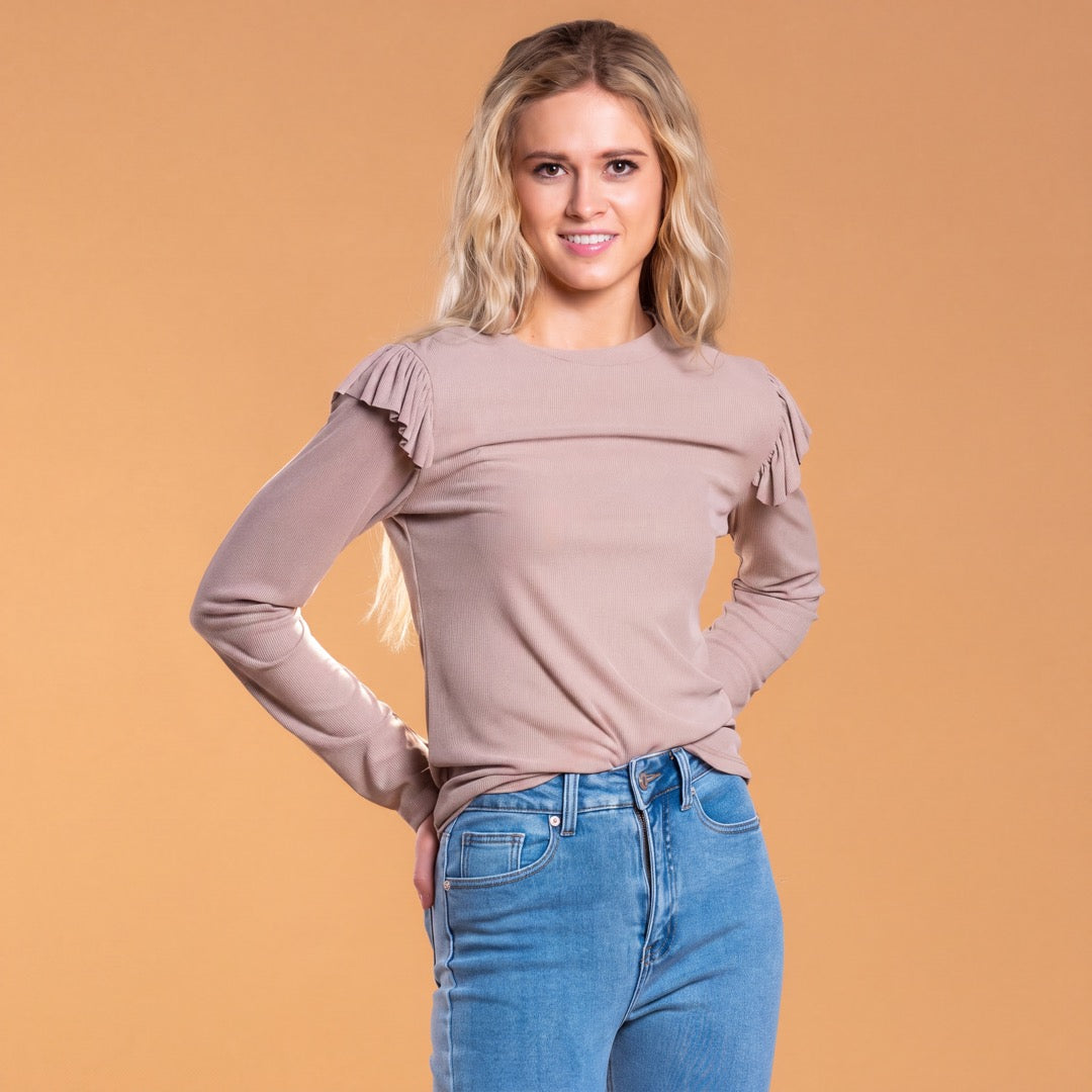 Brigitte Brianna Shoulder Ruffle Top