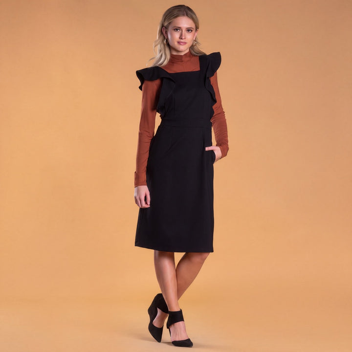 Brigitte Brianna Ruffle Overall Dress