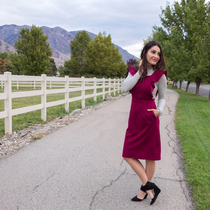 Brigitte Brianna Ruffle Overall Dress