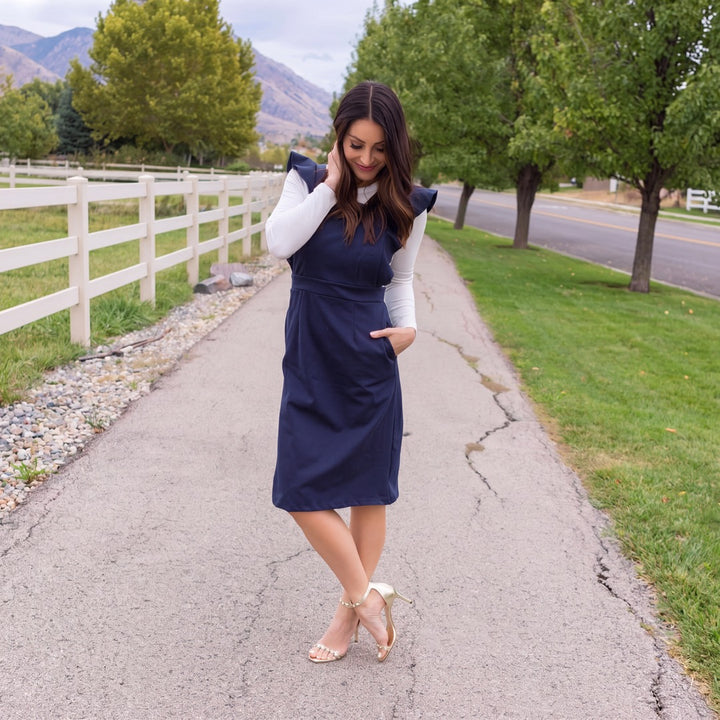 Brigitte Brianna Ruffle Overall Dress