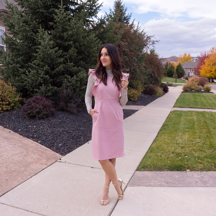 Brigitte Brianna Ruffle Overall Dress