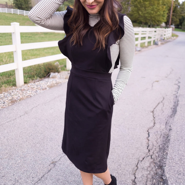 Brigitte Brianna Ruffle Overall Dress
