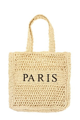 Paris Straw Tote Bag