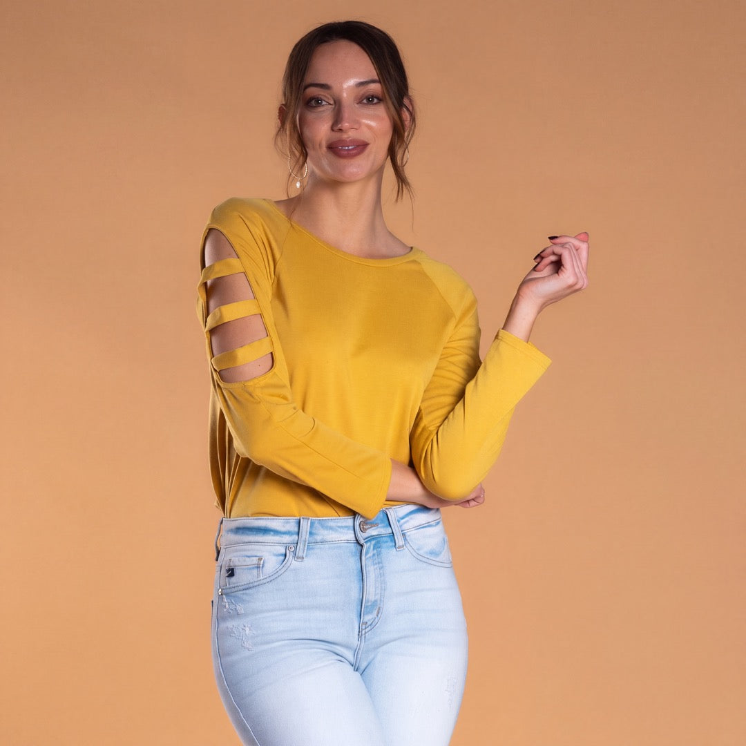 Brigitte Brianna Slit Sleeve Sweatshirt