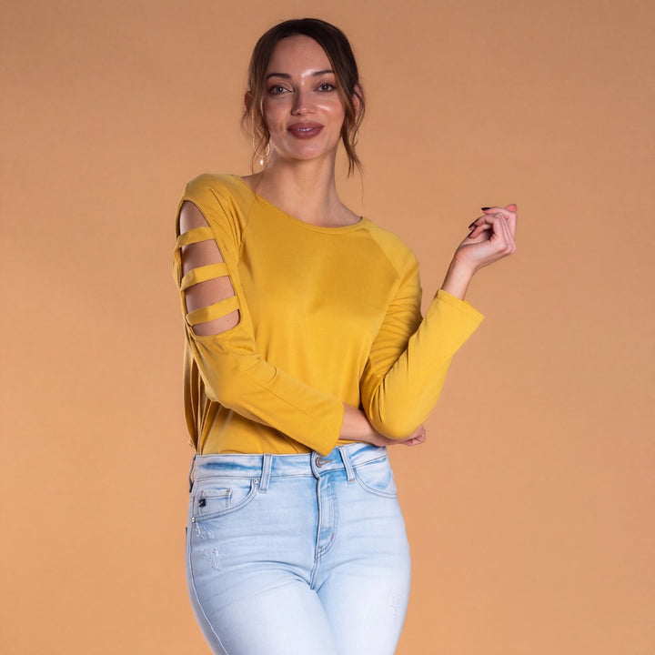 Brigitte Brianna Slit Sleeve Sweatshirt