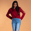 Brigitte Brianna Slit Sleeve Sweatshirt