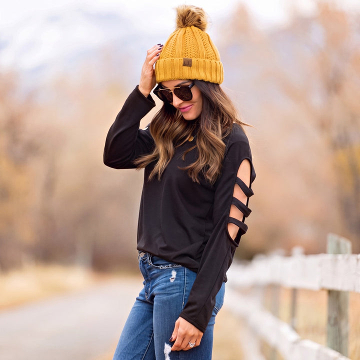 Brigitte Brianna Slit Sleeve Sweatshirt