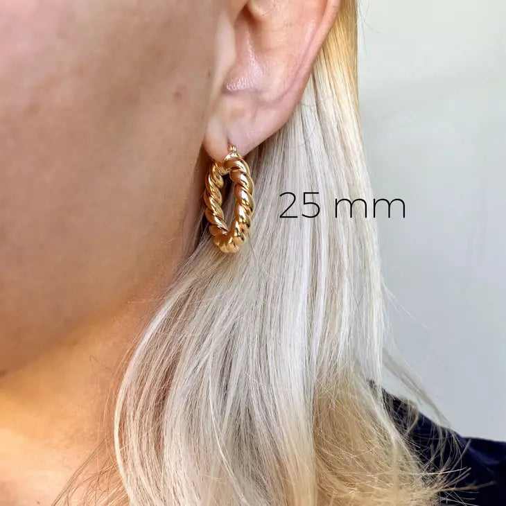 Golden Spiral Twist Earrings