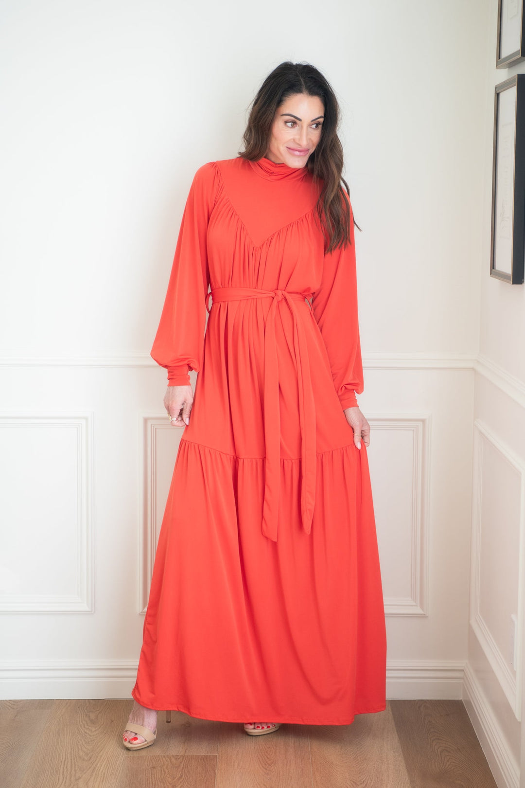 Wrinkle Free Long Sleeve Celine Maxi Dress | Slate / L | Modest Dresses at SexyModest Wrinkle Free Long Sleeve Celine Maxi Dress | Slate / L | Modest Dresses at SexyModest