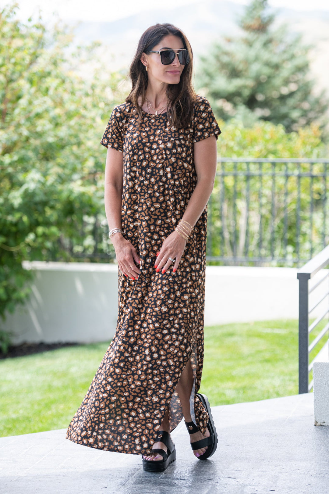 maxi dress with pockets pattern Romantic Floral Meadow Pattern Print Wide Straps Maxi Dress With Pockets 5XL-CottonPoppy
