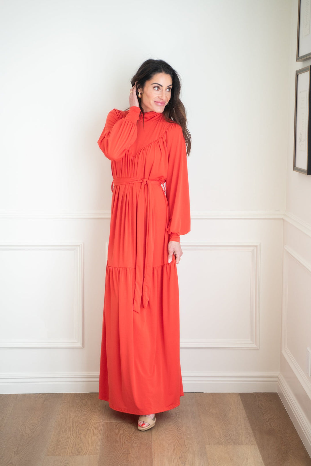 Wrinkle Free Long Sleeve Celine Maxi Dress | Slate / L | Modest Dresses at SexyModest Wrinkle Free Long Sleeve Celine Maxi Dress | Slate / L | Modest Dresses at SexyModest