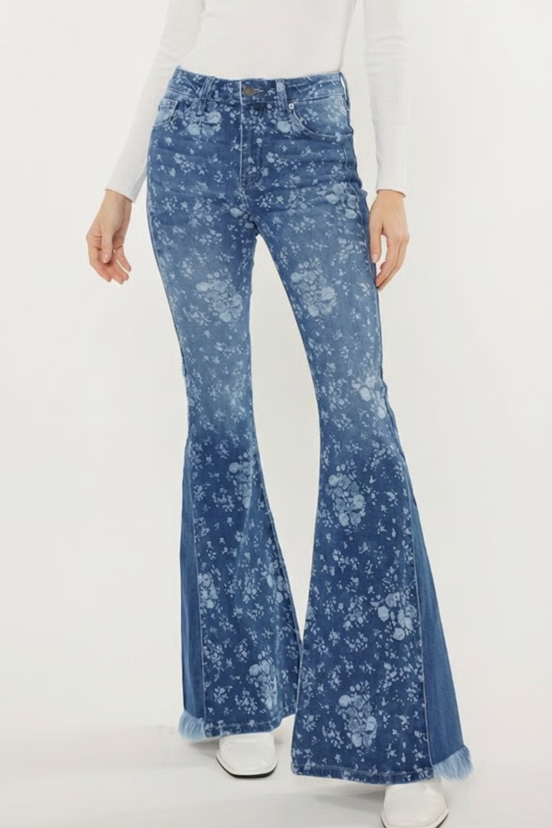 Floral Flare Jeans - SexyModest Boutique