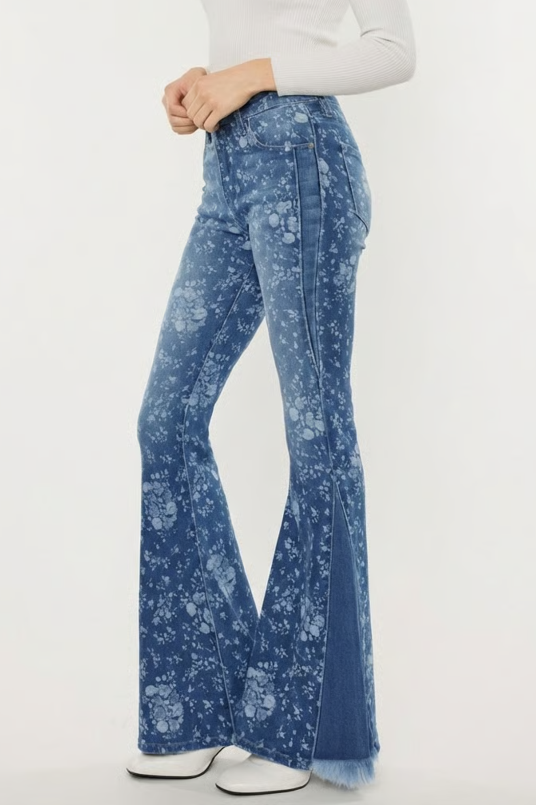 Floral Flare Jeans - SexyModest Boutique