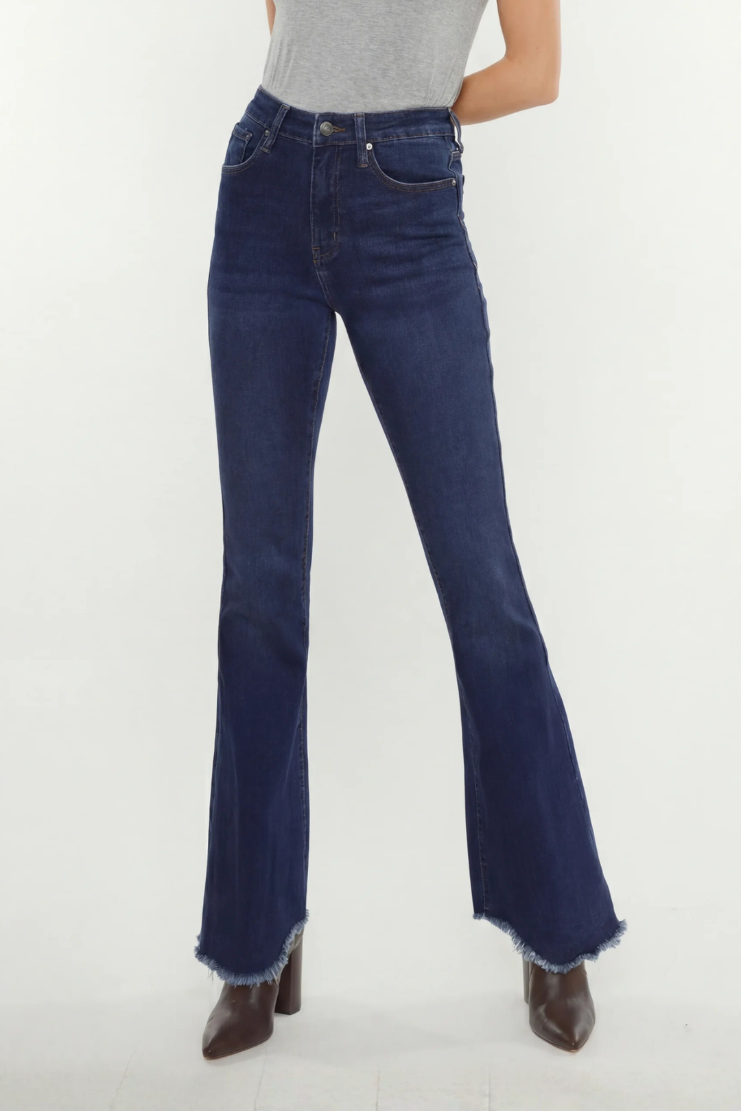Frayed Hem Flare Jeans - SexyModest Boutique