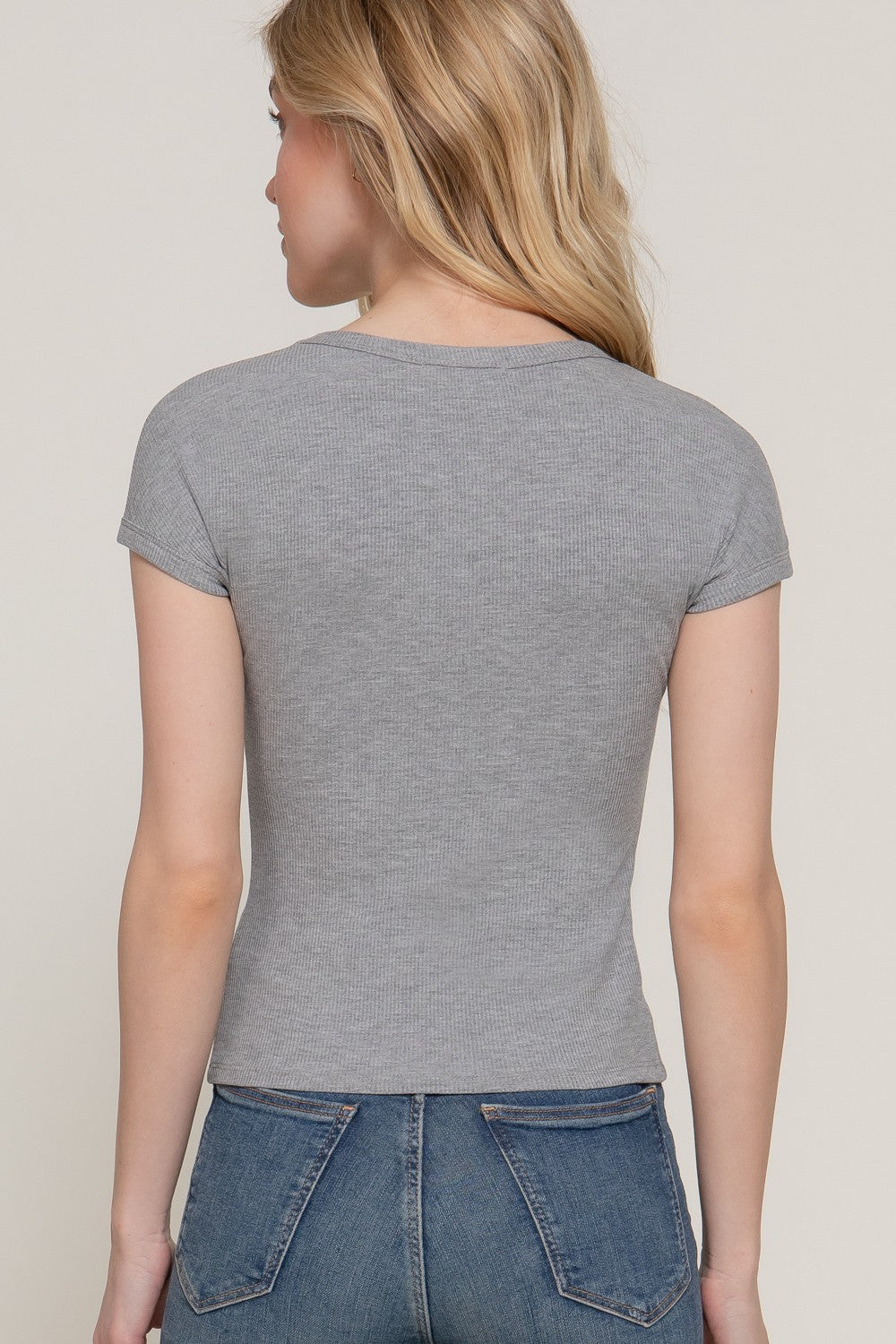 BB Short Sleeve Rib Knit Top