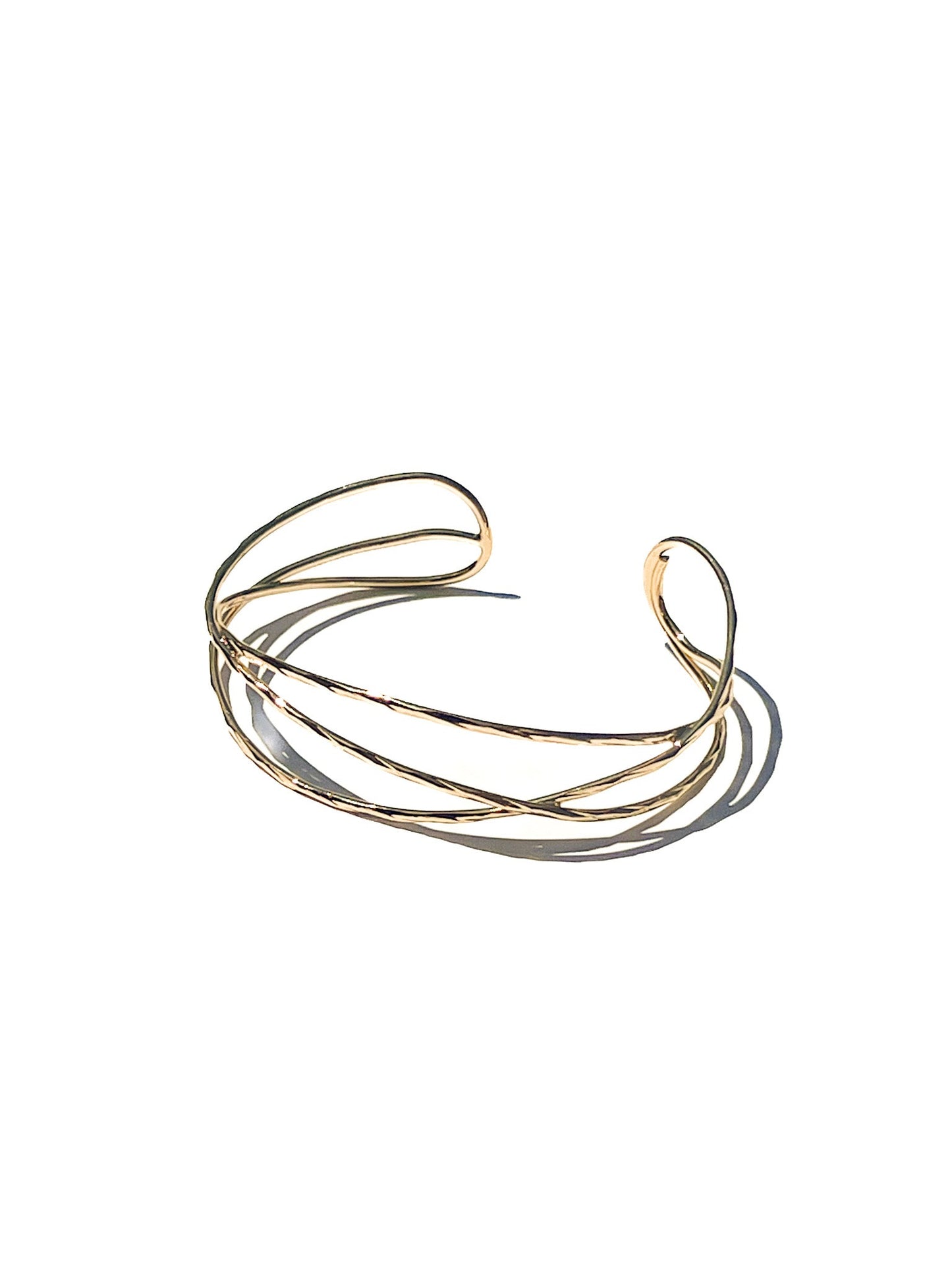 Intertwined Gold Cuff Bracelet