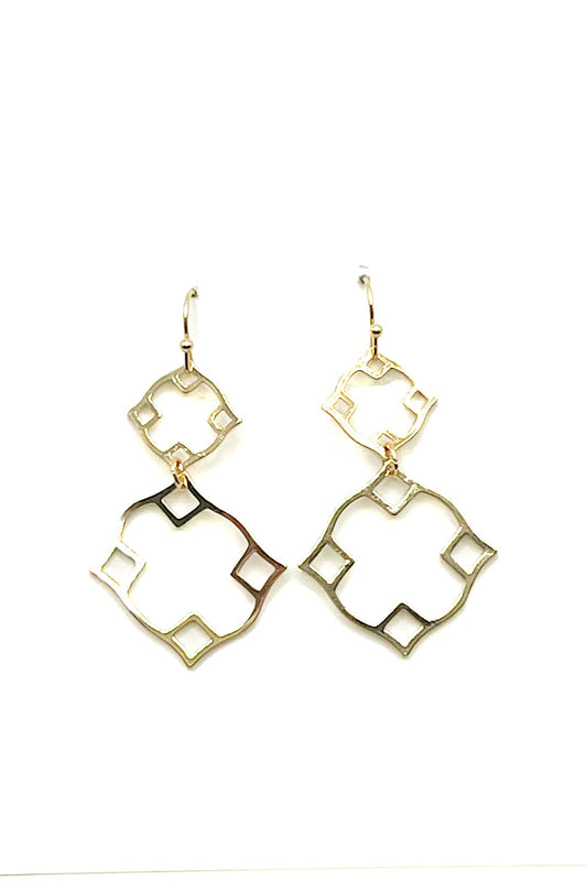 Square Stack Drop Earrings