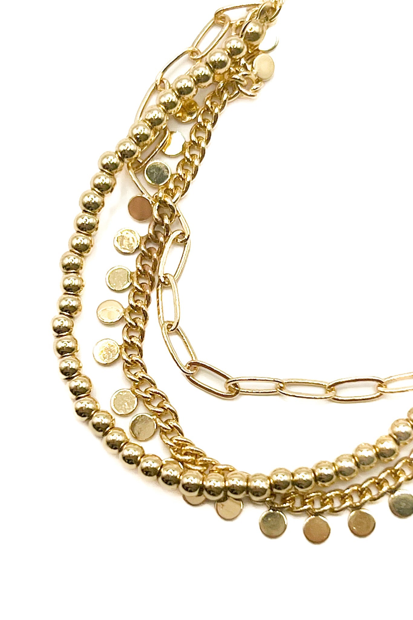 Gold Quad Bubble Chain Bracelet