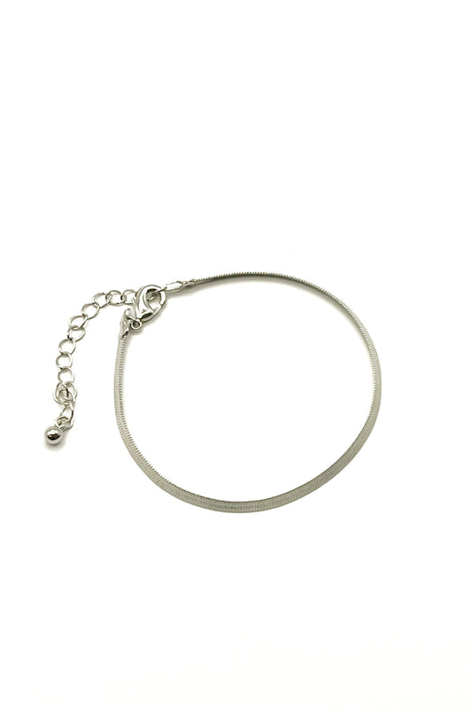 Silver Herringbone Chain Bracelet