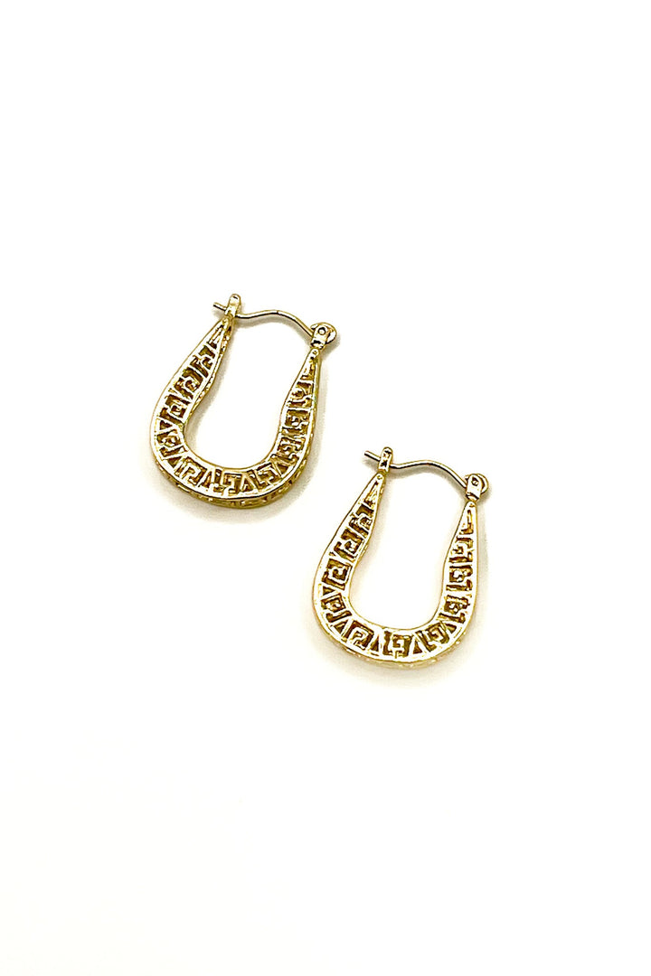 Inscription U Hoop Earrings
