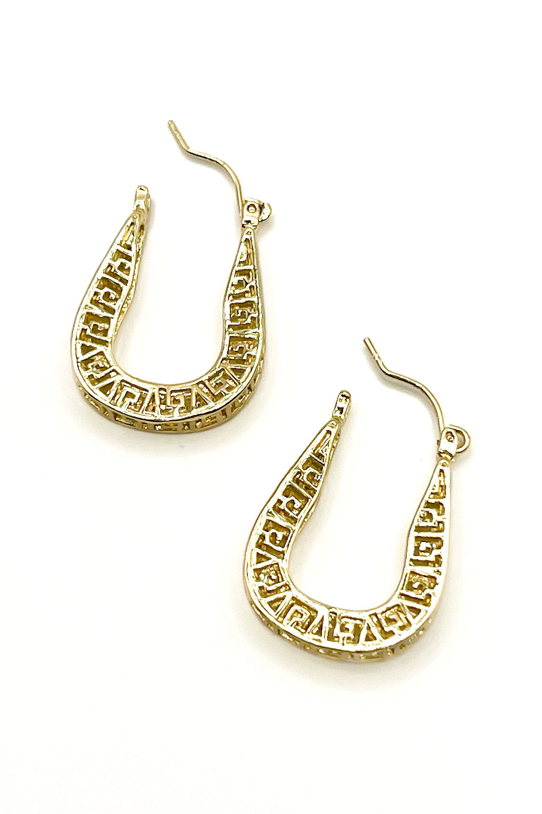 Inscription U Hoop Earrings
