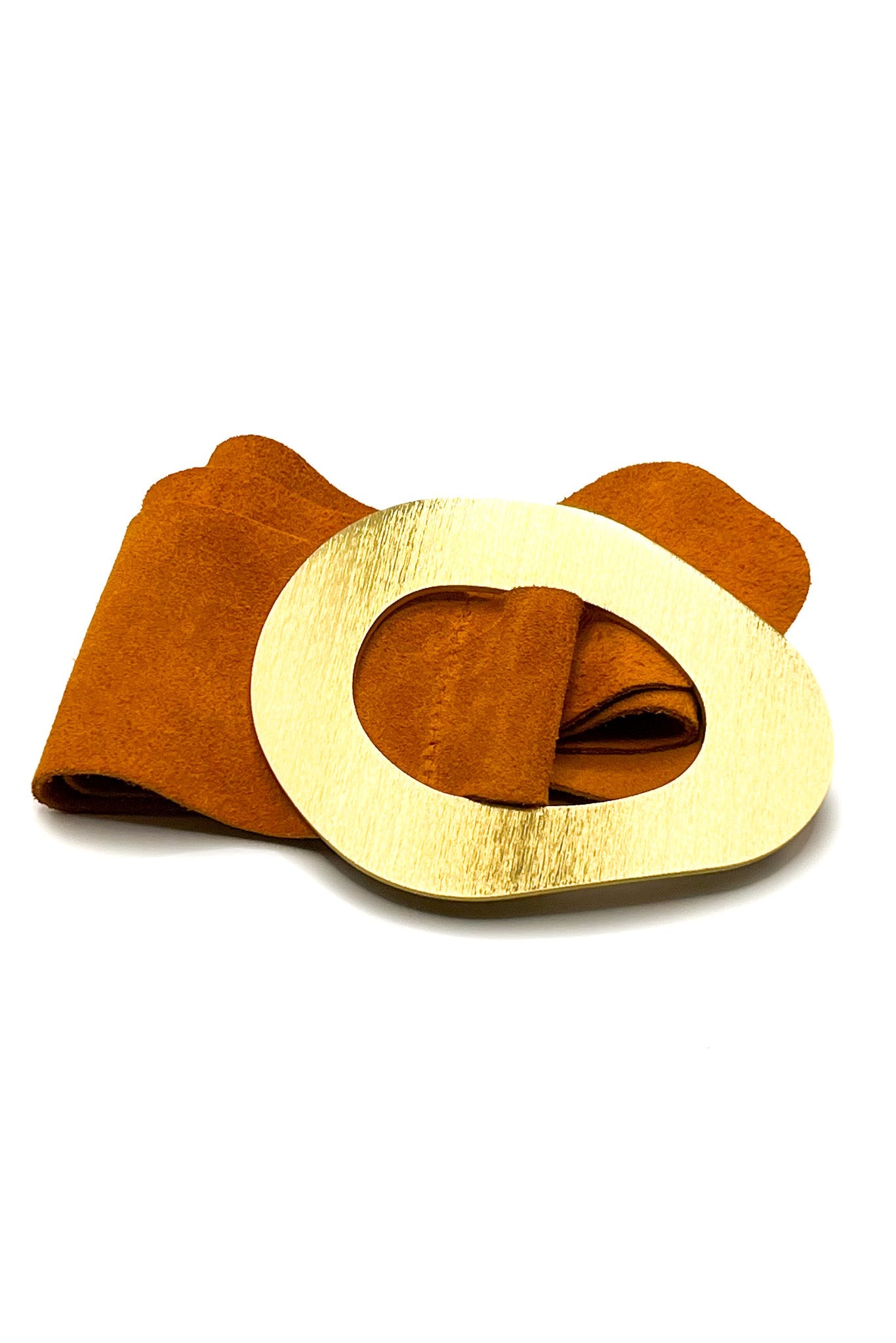Gold Buckle Genuine Leather Belt