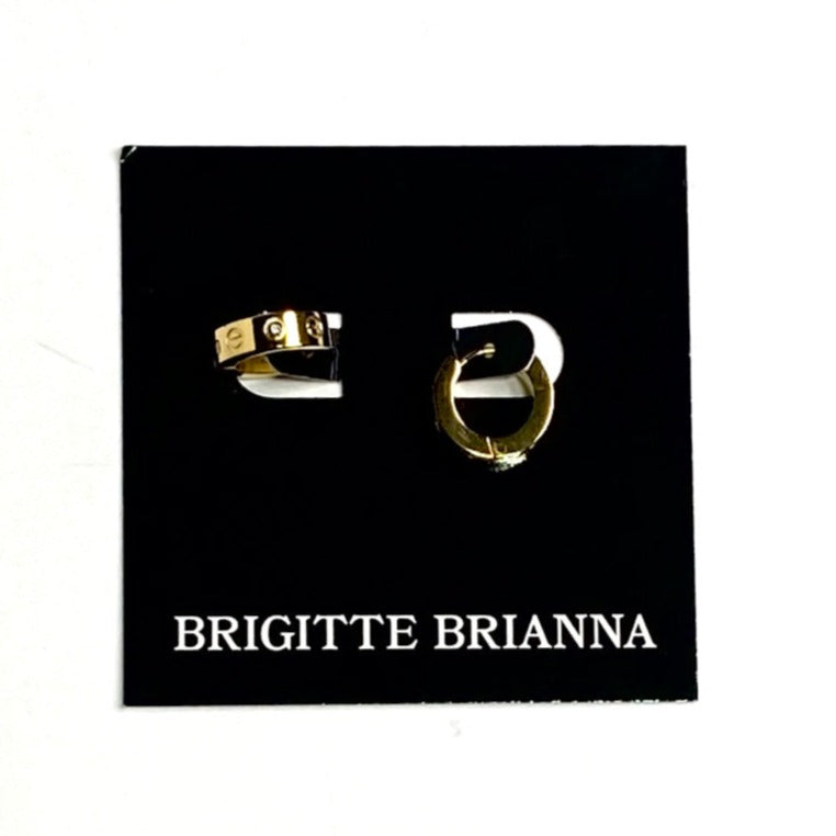 Gold Track Hoop Earrings