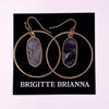 Stone Octagon Drop Earrings