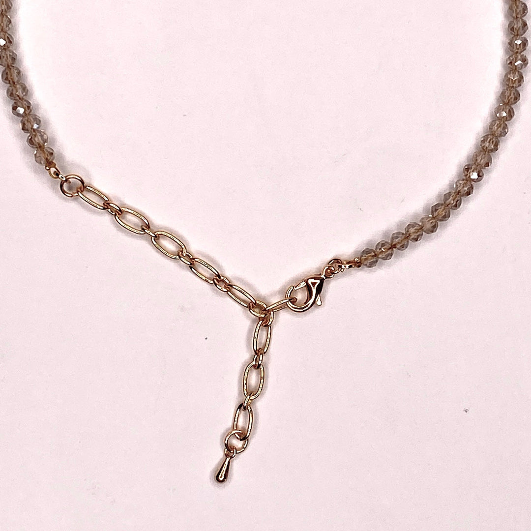 Gold Tag Crystal Necklace