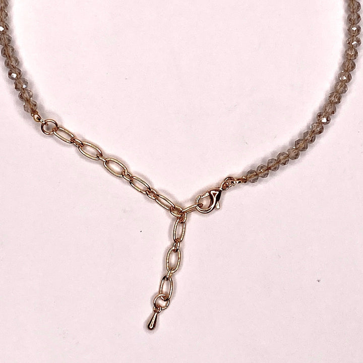 Gold Tag Crystal Necklace