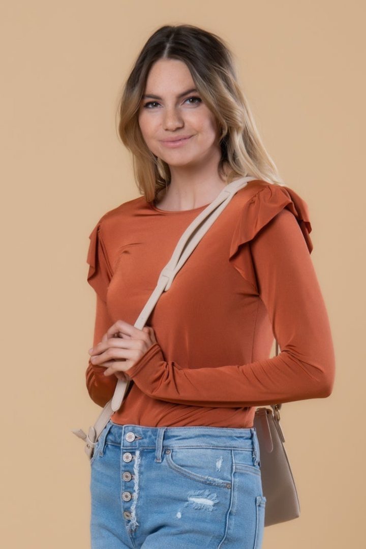 Brigitte Brianna Ice Ruffle Top