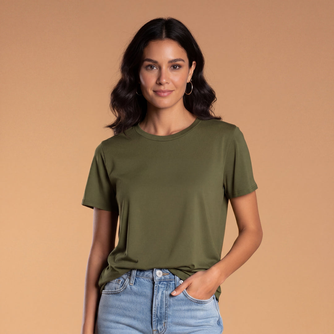 Brigitte Brianna Crew Neck Tee - SexyModest Boutique