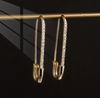 Sparkled Safety Pin Earrings