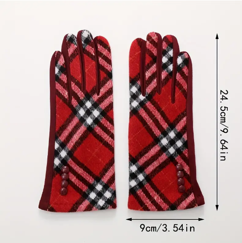 Cece Plaid Gloves
