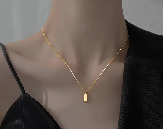 Godiva Gold Bar Necklace