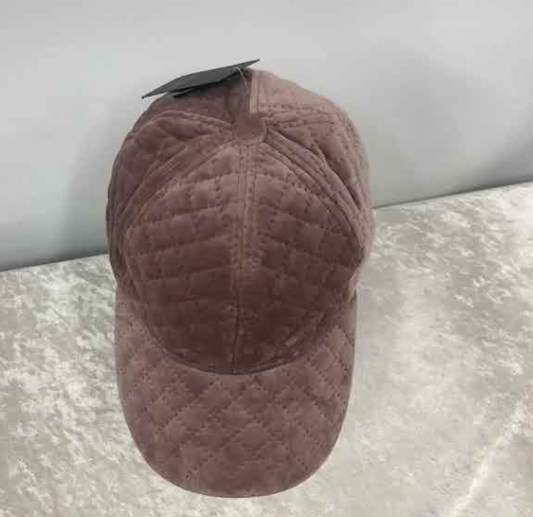 Quilted Velour Baseball Cap