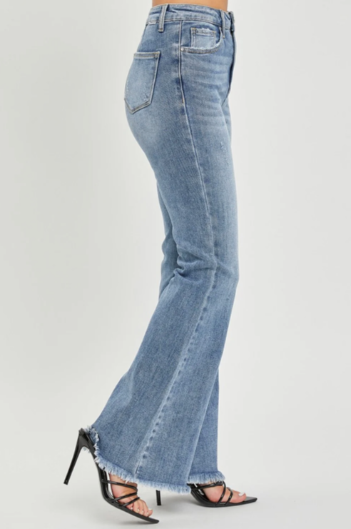 Vintage Frayed Flared Jeans