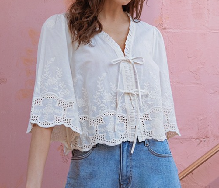 Floral Tie Blouse