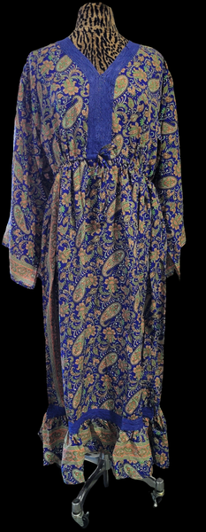 boho dress thailand Wholesale THAILAND Boho silk long dress, sea green and gold for your store