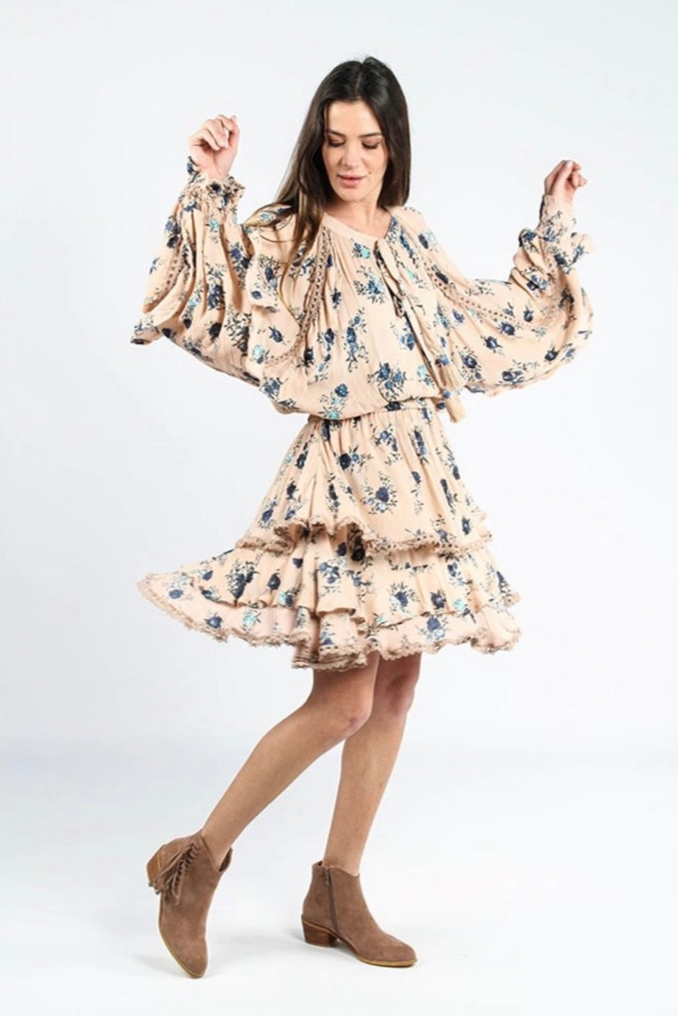 Parisa Floral Ruffle Dress