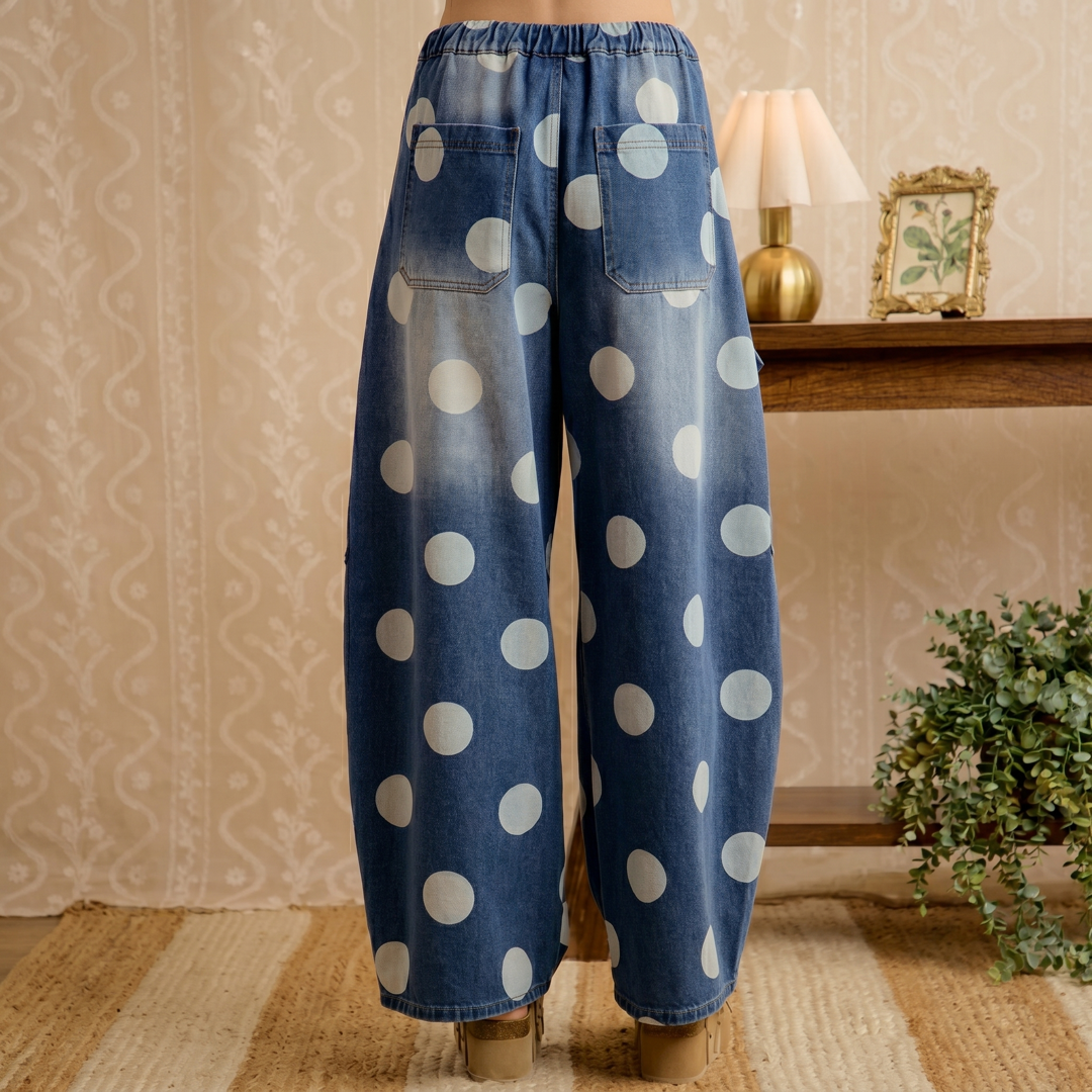 Cecily Polka Dot Barrel Pants