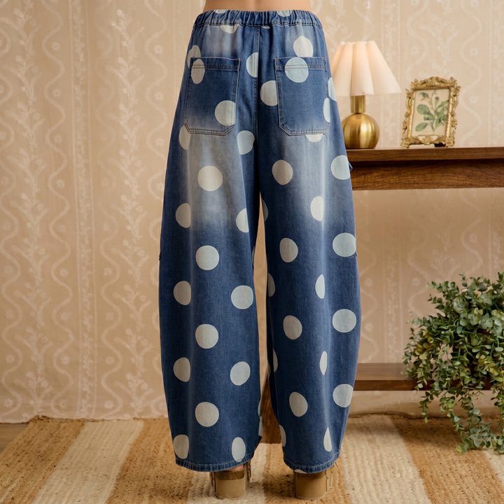 Cecily Polka Dot Barrel Pants