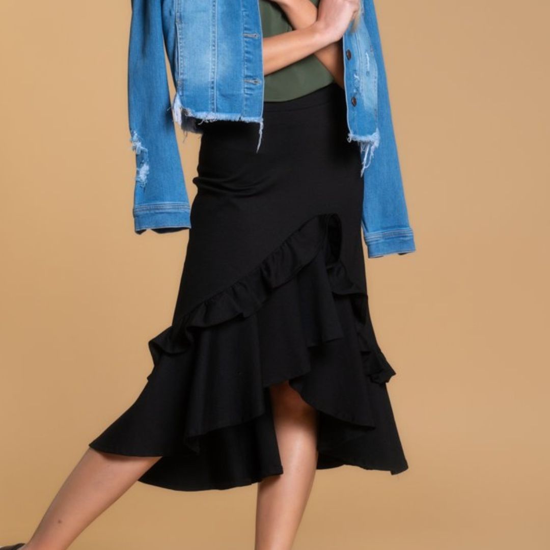 Brigitte Brianna Frill Skirt - SexyModest Boutique