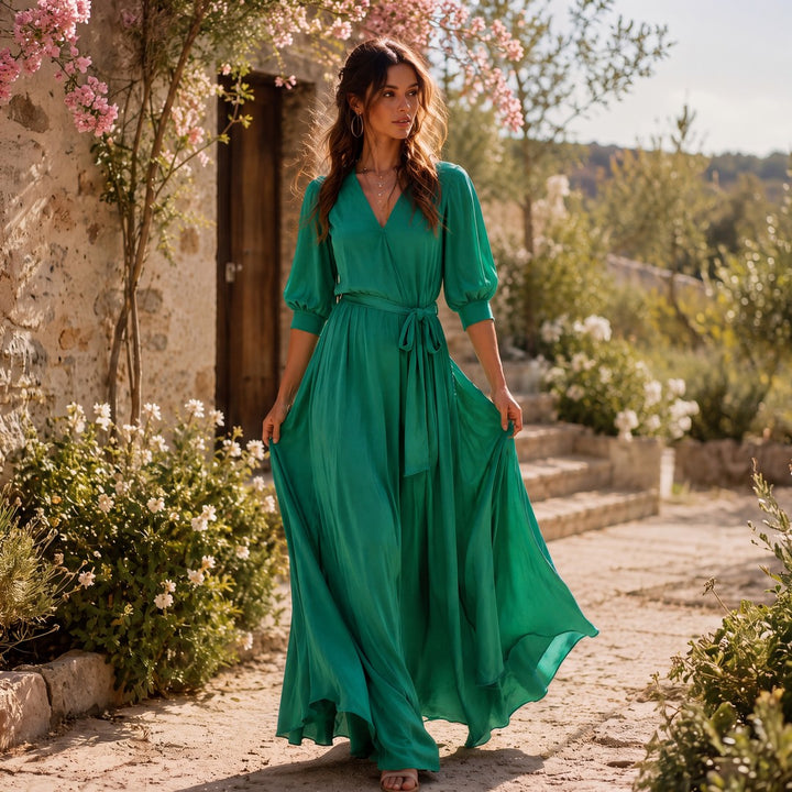 Brigitte Brianna Wrap Maxi Dress