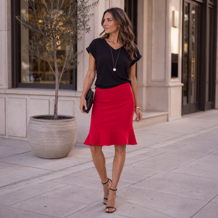 Brigitte Brianna Ruffle Hem Skirt